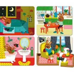 Puzzle aus Holz - Mein Zuhause, 4 Stk.