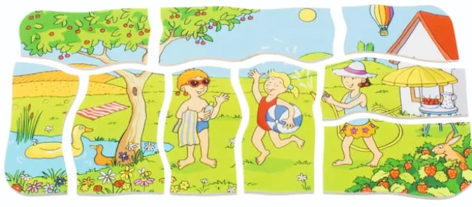 Puzzle in Schichten - Jahreszeiten