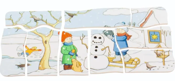 Puzzle in Schichten - Jahreszeiten
