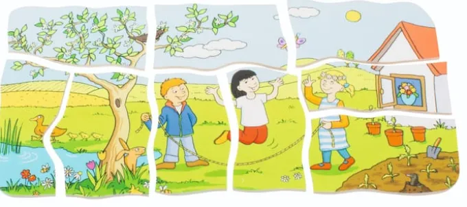 Puzzle in Schichten - Jahreszeiten