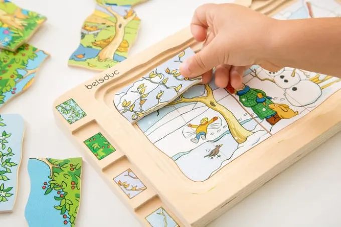 Puzzle in Schichten - Jahreszeiten