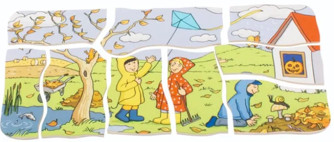 Puzzle in Schichten - Jahreszeiten