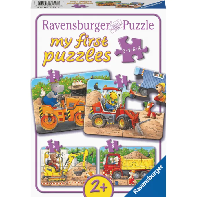 Puzzle mit 2–8 Teilen – Auf der Baustelle, 4 Stk.