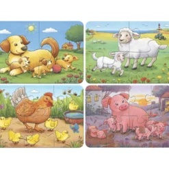 Puzzle mit 2–8 Teilen – Familien auf dem Bauernhof