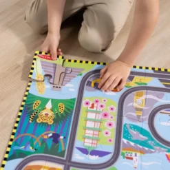 Puzzle Weltreise m. Fahrbahn, 48 Teile mit 2 Autos