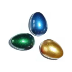 Rasseleier - gold, grün & blau, 3 Stk.