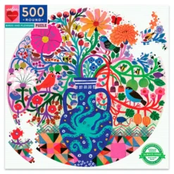 Rundes Puzzle, 500 Teile - Birds & Flowers