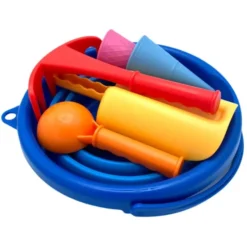Sandspielzeug - Eimerset mit 7 Teilen - blau
