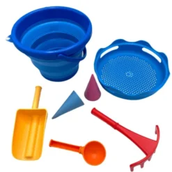 Sandspielzeug - Eimerset mit 7 Teilen - blau