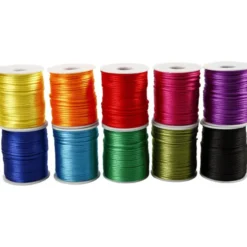 Satinband Ø 2 mm, 50 m - kräftige Farben, 10 Stk.