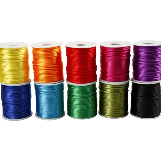 Satinband Ø 2 mm, 50 m - kräftige Farben, 10 Stk.