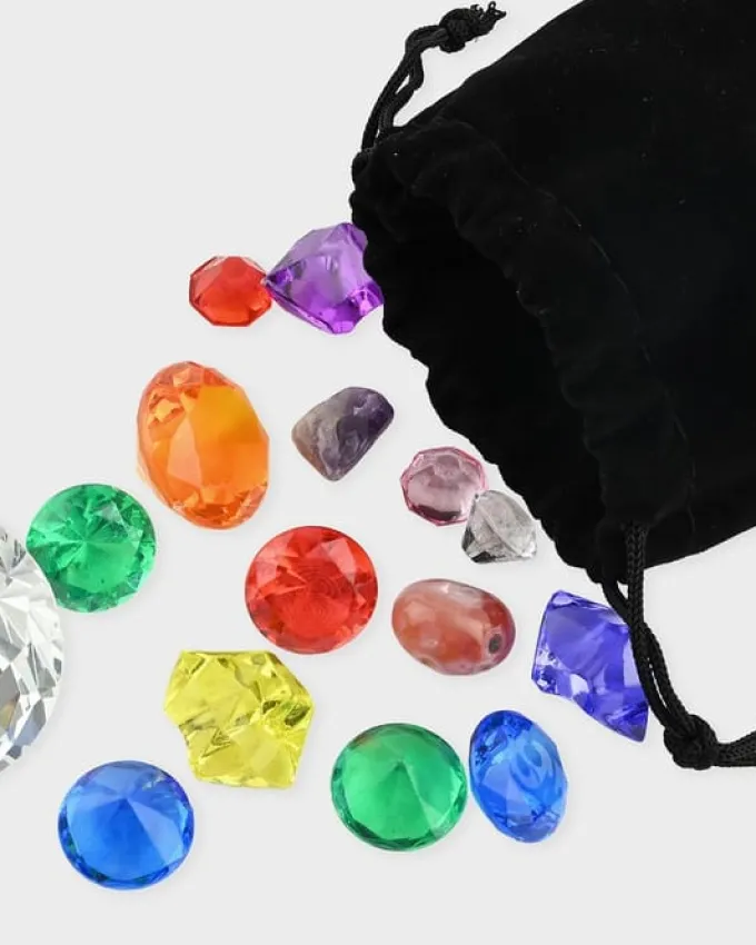 Schatzkiste mit bunten Juwelen