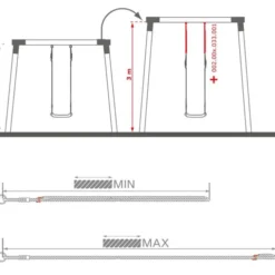 Schaukel Zubehör - justierbares Seil 75 - 135 cm
