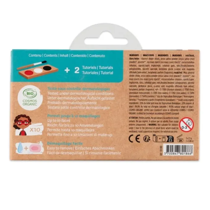 Schminkpalette 3 Farben - Pirat & Marienkäfer
