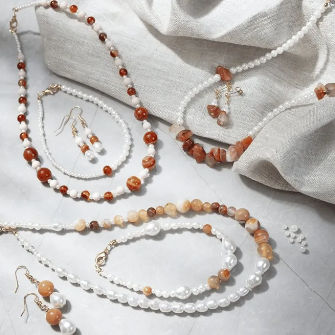 Schmuck Bastelset - Achatperlen, braun & co.