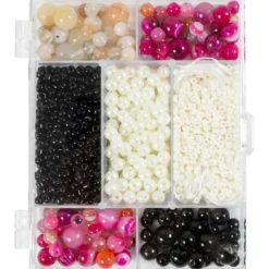 Schmuck Bastelset - Achatperlen, pink & co.