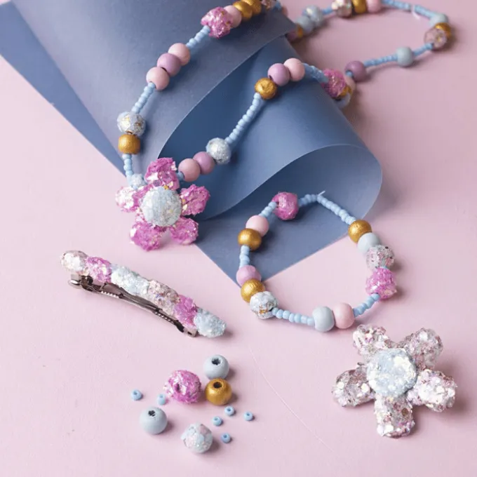 Schmuckset Mini- Glitzer Knete