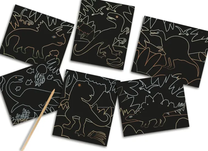 Scratch Art Kratzkunst - Glow in the dark Dinosaur
