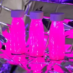Sensorikflasche - Glitzer, glow-pink