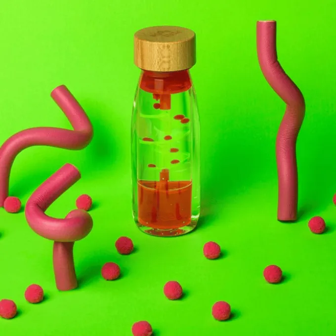 Sensorikflasche - Spirale pink