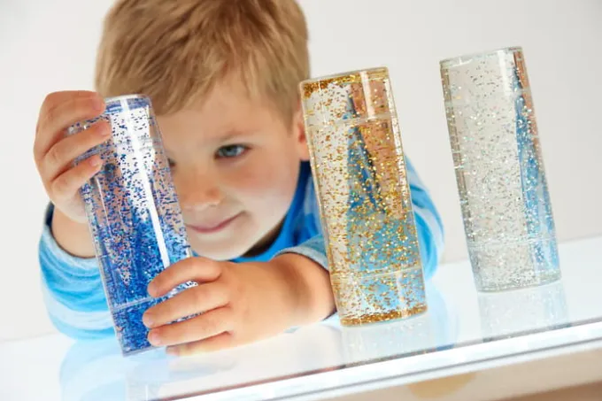 Sensorikröhre - Glitzersturm, 3 Stk.
