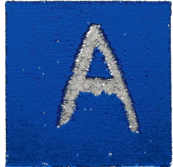 Sensorische Paillettentafel - blau/silber