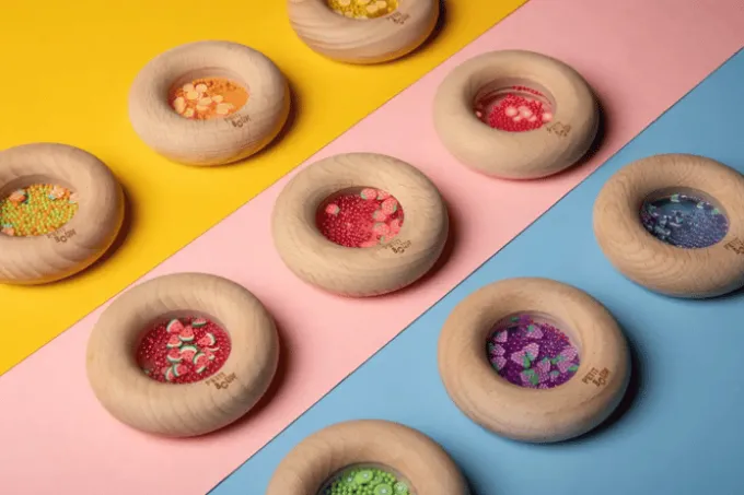 Sensorischer Donut, 7 cm - Orangen