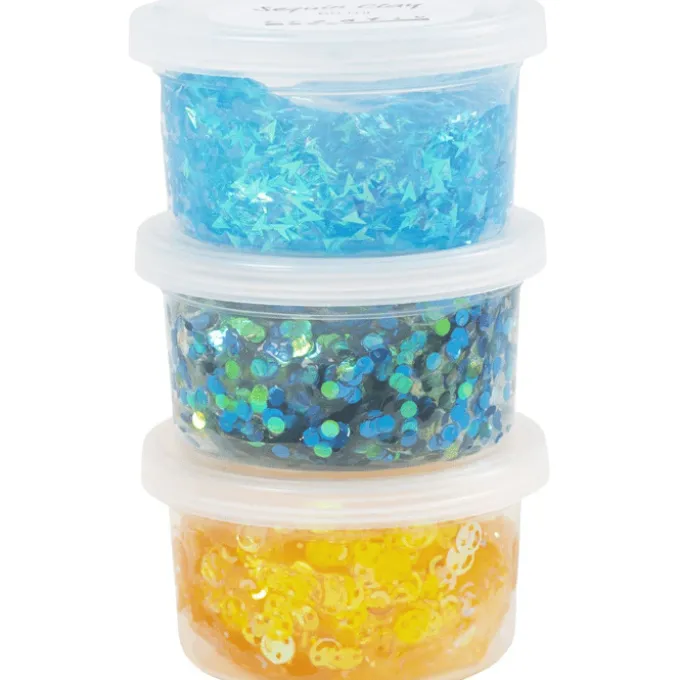 Sequin Clay 3 x 60 gr. – Blau & Gelb