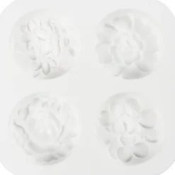 Silikonformen - Runde Blumenmotive, 4 Stk.