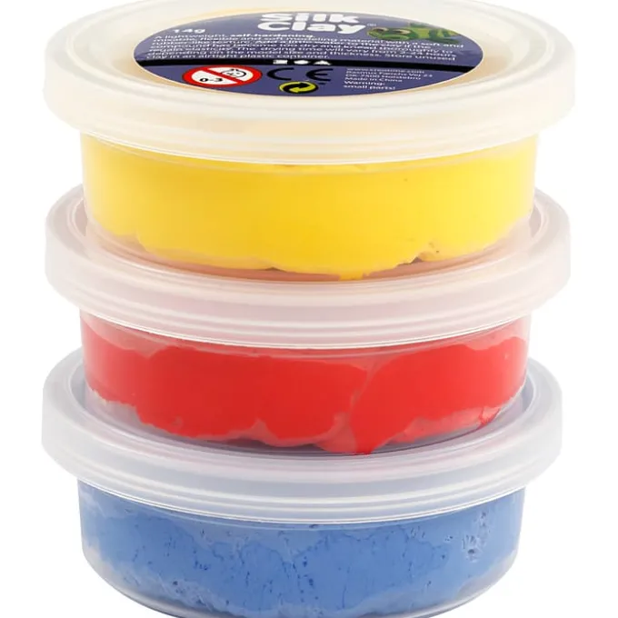 Silk Clay, 3 x 14 g - Blau/Rot/Gelb