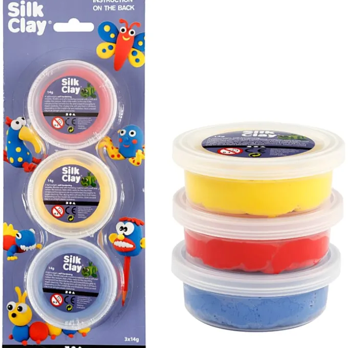 Silk Clay, 3 x 14 g - Blau/Rot/Gelb