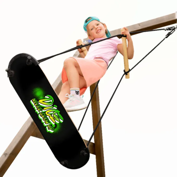 Skateboard-Schaukel (schwarzes Seil)