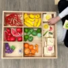 Sortierkasten aus Holz, 7 Fächer