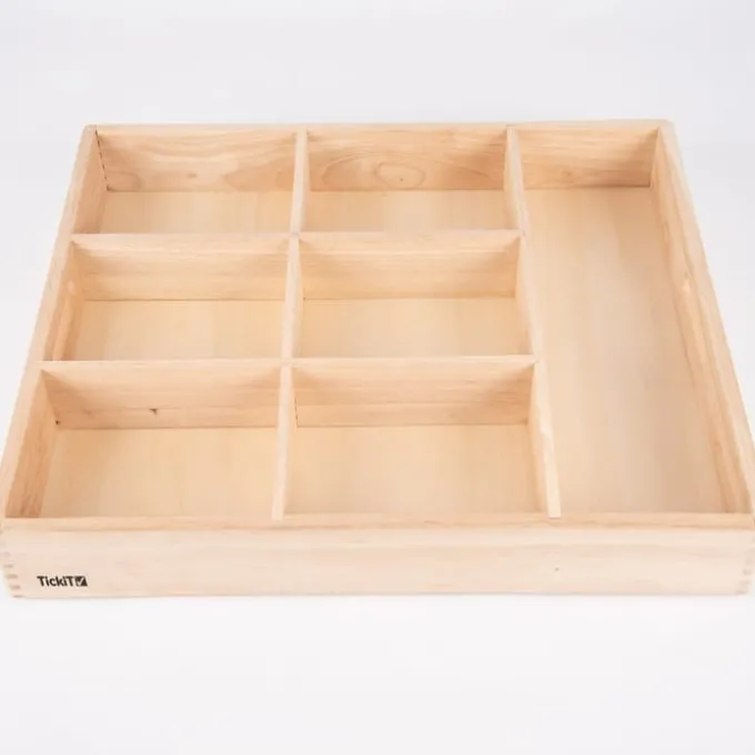 Sortierkasten aus Holz, 7 Fächer