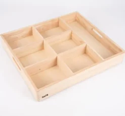 Sortierkasten aus Holz, 7 Fächer
