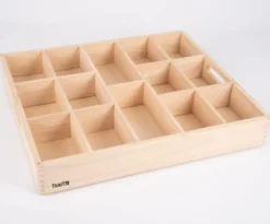 Sortierkasten aus Holz, 14 Fächer