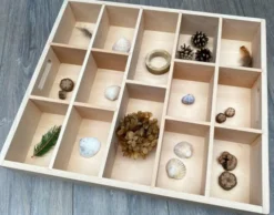 Sortierkasten aus Holz, 14 Fächer