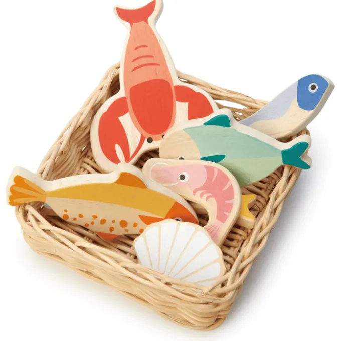 Spielessen - Fischkorb m. Meeresfrüchten, 7 Teile