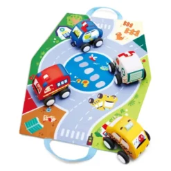 Spielset mit Rückziehautos, 4 Stk.