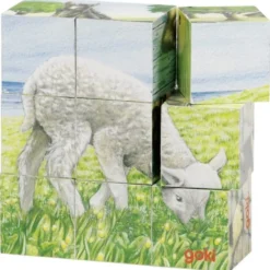 Stapelpuzzlespiel - Bauernhoftiere, 9 Würfel