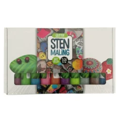 Steine bemalen - Glitzerfarben 10 x 30 ml