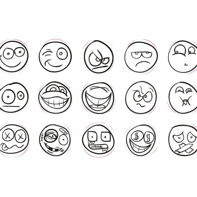 Stempelset - Smiley 15 Stk.