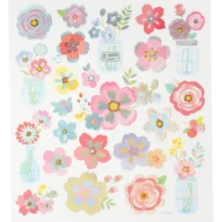 Stickerbogen "Pastell-Blumen" - 1 Stk.