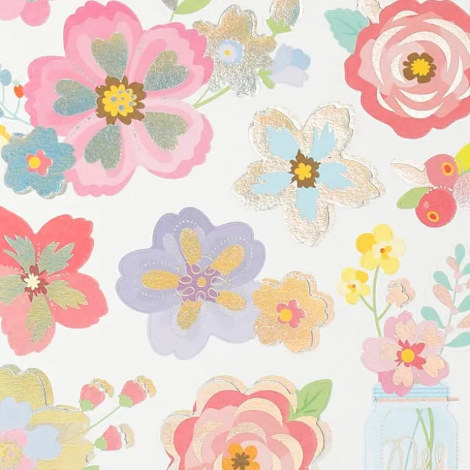 Stickerbogen "Pastell-Blumen" - 1 Stk.