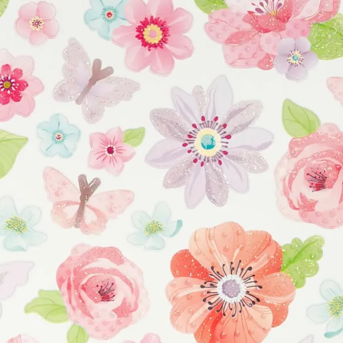 Stickerbogen "Rosa Blumen" - 1 Stk.