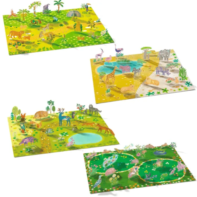 Sticker-Spiel 3D - Tiere