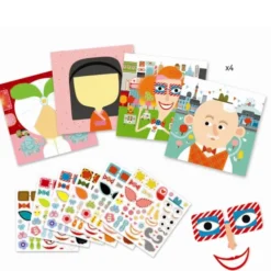 Sticker-Spiel – Gesichter
