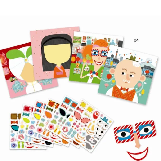 Sticker-Spiel – Gesichter