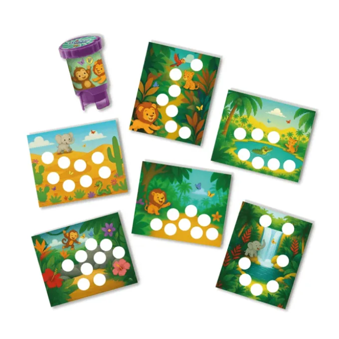 Sticker-Stempel – Dschungeltiere