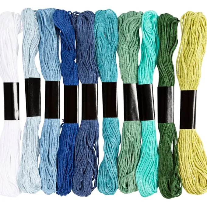 Stickgarn - Blau & Grün, 10 x 8 Meter